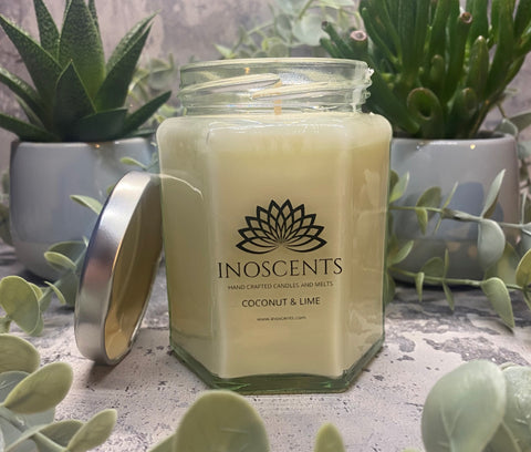 Coconut & Lime 225g/8oz soy candle 45hrs burntime